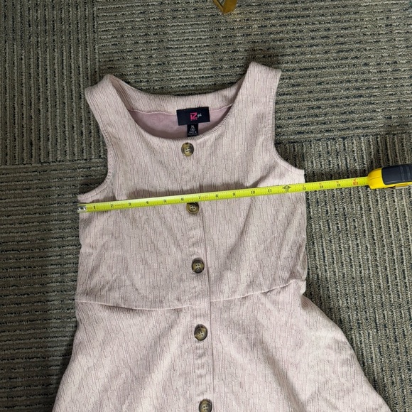 iZ Byer Girls Pink Dress Brown Buttons - Picture 4 of 5